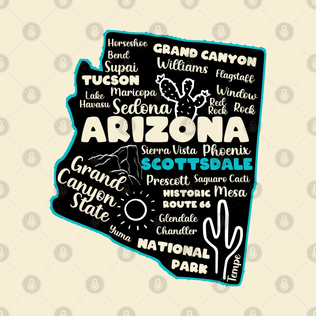 Arizona Scottsdale map arizona state usa arizona tourism Scottsdale tourism by BoogieCreates