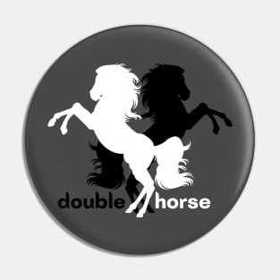 double horse logo - H O R S E W H I T E Essential summer vintage Pin