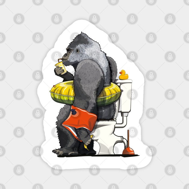 Gorilla on the Toilet Magnet by InTheWashroom