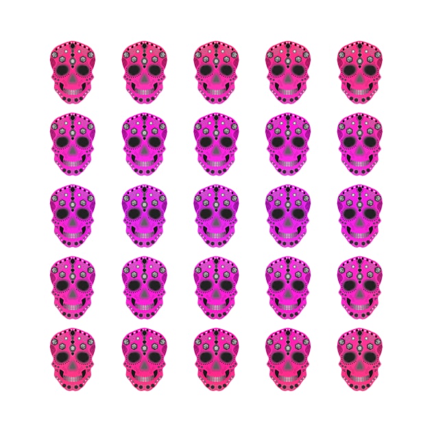 Repetition Pattern Pink Sugar Skulls by Designs_by_KC