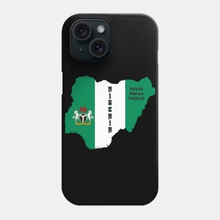 Nigeria flag & map Phone Case