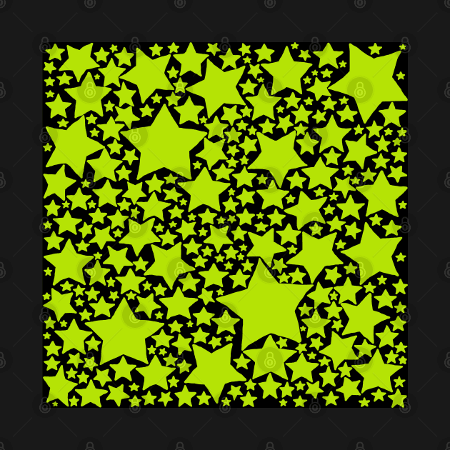 Stars, Stars, Stars in Lime Green by LAEC