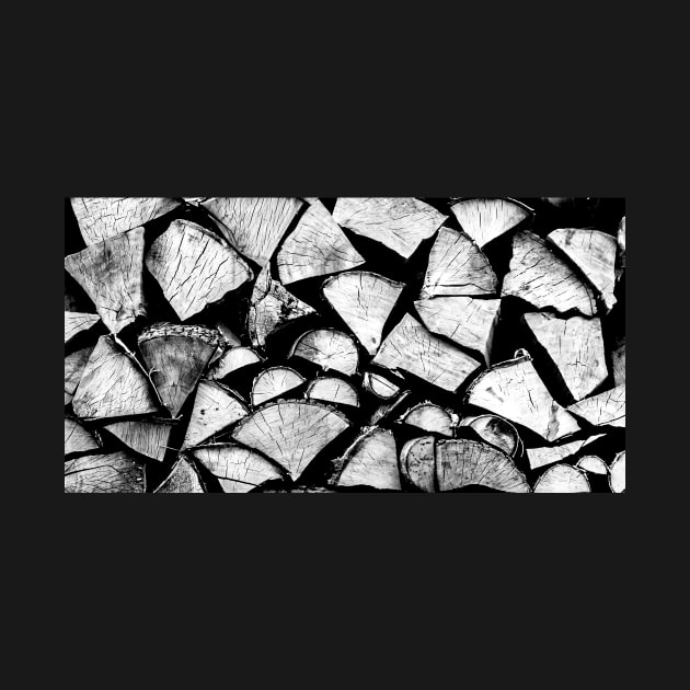 Chopped wood closeup in black and white by lena-maximova