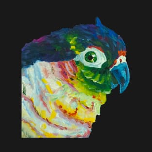 green cheeck conure parrot art paint tropical T-Shirt