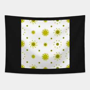 Suns and Dots Yellow Green on White Repeat 5748 Tapestry