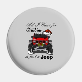 Christmas Jeep Red Pin