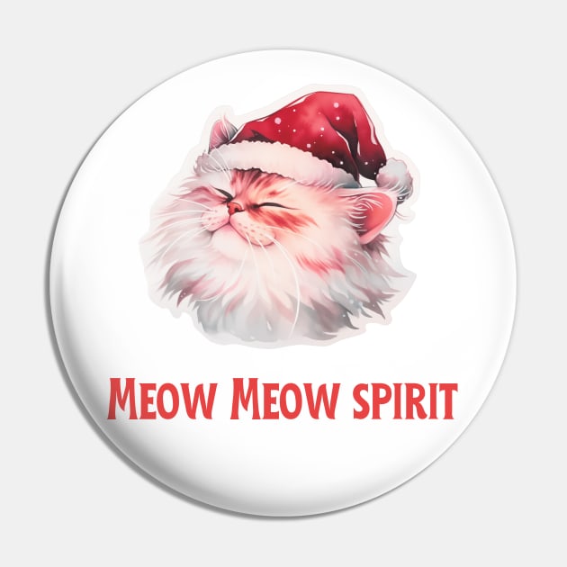 MeowMeow Spirit - Santa Cat Pin by DressedInnovation
