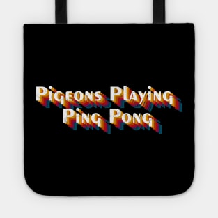 retro vintage Pigeons Playing Ping Pong Tote