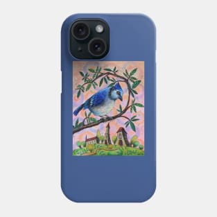 Blue Jay Watercolor Painting Phone Case