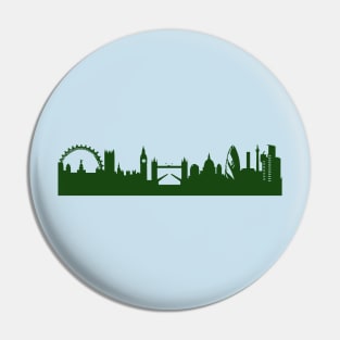 LONDON skyline in forest green Pin