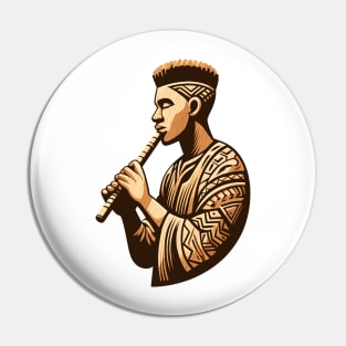 Afrocentric Man Wooden Carving Pin