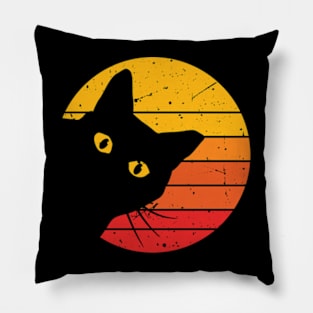 sunset with cat,cute cat,cat love,cat t-shirt Pillow