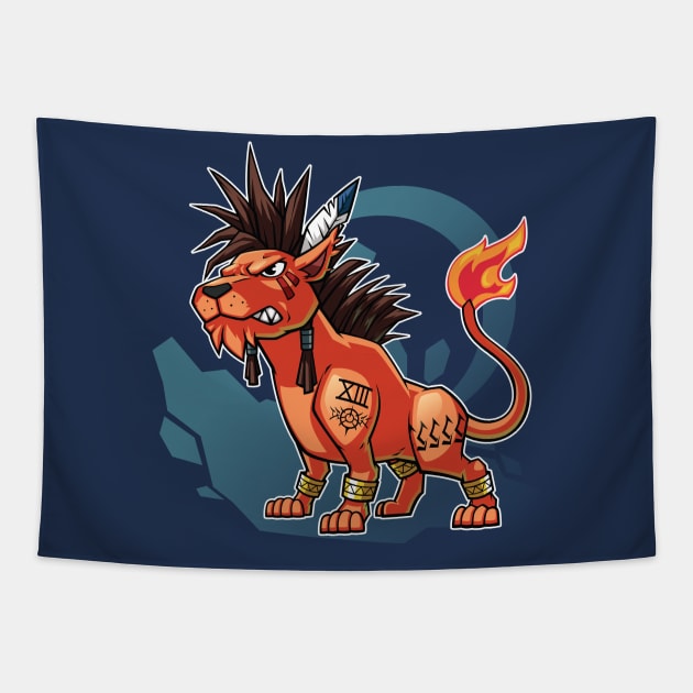 Red XIII Chibi FF7 Tapestry by Xar623