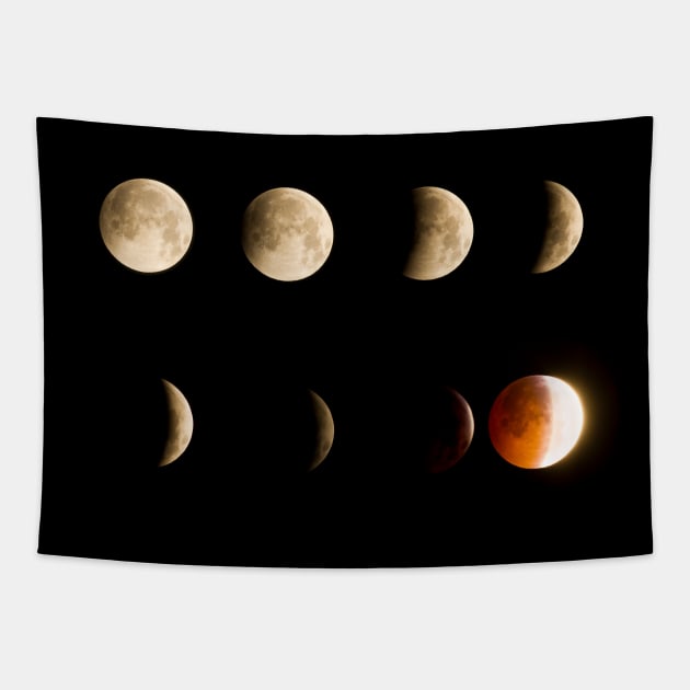 Moon Phases, Lunar Eclipse Tapestry by SWON Design