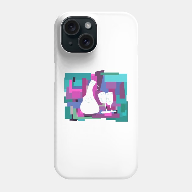 Abstract Fusion: Unleashing Cool Vibes with a Wine Symphony Phone Case by fraga-ro