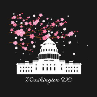 Washington Dc Capitol Building Cherry Blossoms T-Shirt