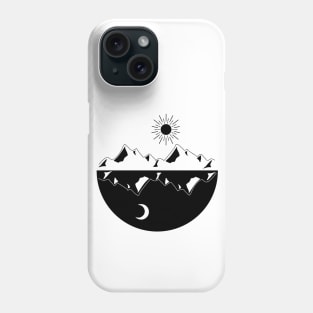 Sun and Moon in Black and White Phone Case