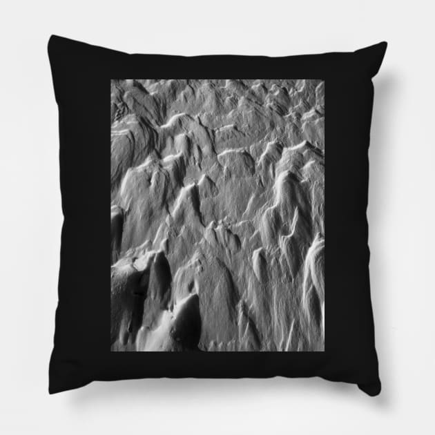 Snowy ridges, icy textures Pillow by fparisi753