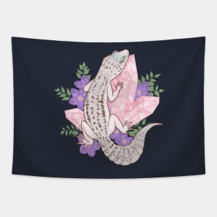 Leopard Gecko with Rose Quartz Tapestry