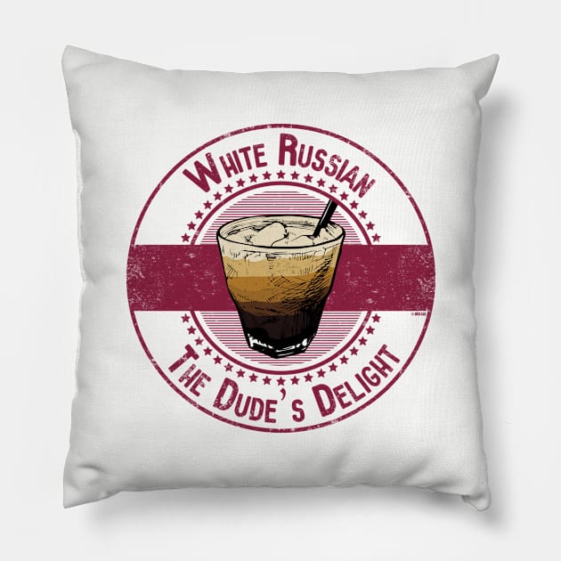 White Russian The Dude's Favorite Drink Pillow by Zen Cosmos Official