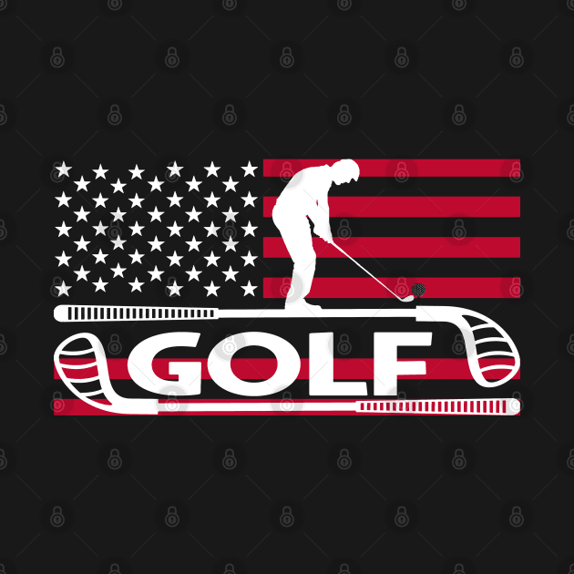 American Flag - Golfer Dad- Golfing Lover by Leonitrias Welt