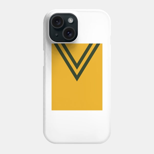 Australia 1957 Home Yellow Green Chevron Rugby League Phone Case by Culture-Factory