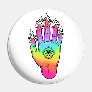 Mysterious Eye. Magic Hand Pin