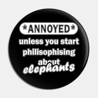 Funny elephant saying trunk retro Africa Pin