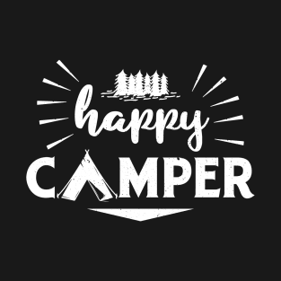 'Happy Camper Family Camp' Cool Camping Bonfire T-Shirt