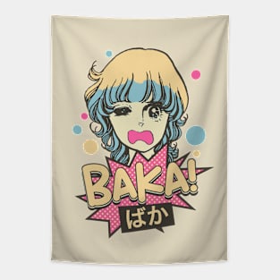 Baka! Japanese Aesthetic Otaku Girl Vintage Tapestry