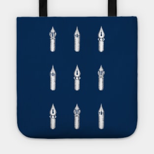 Nine Dip Pen Nibs (Navy and Grey) Tote