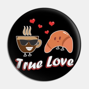 Croissant and coffee love Pin