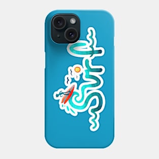 Ocean Surfer Calligraphy Phone Case