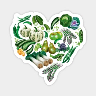 Green fruit and veg heart Magnet