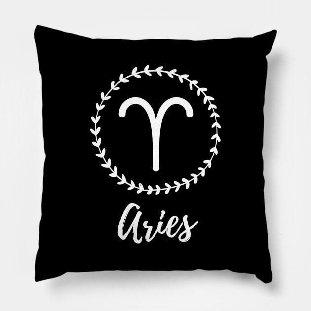 Aries Zodiac - Astrological Sign Pillow by monkeyflip