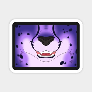 Purple Cheetah Face Magnet
