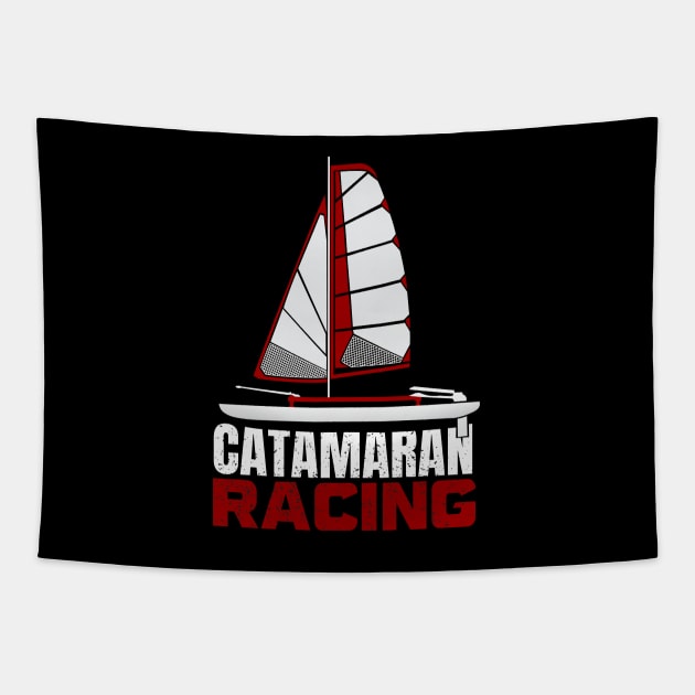 Catamaran Boat Catamaran Racing Gift Tapestry by GrafiqueDynasty