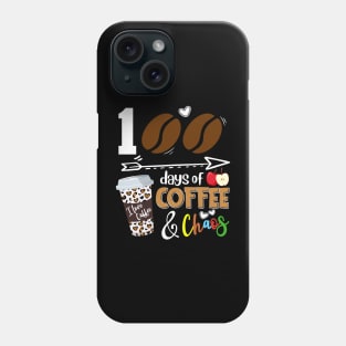 100 Days of Coffee 100th Day of School Teacher Student 2024 Phone Case