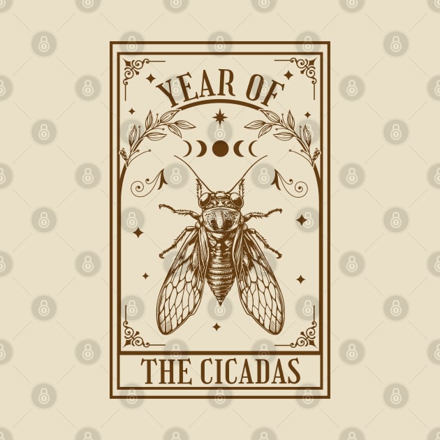 Year of the Cicadas 2024 - Tarot Card - Brood XIX Brood XIII by OrangeMonkeyArt