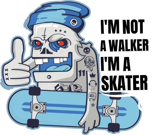 I'm Not a Walker I'm a Skater, skull, ride Kids T-Shirt by twitaadesign