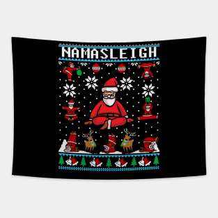 Namasleigh Yoga Funny Christmas Sweater Tapestry