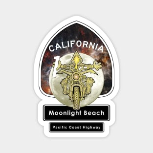 Moonlight Beach, Encinitas California Motorcycle Rider Magnet