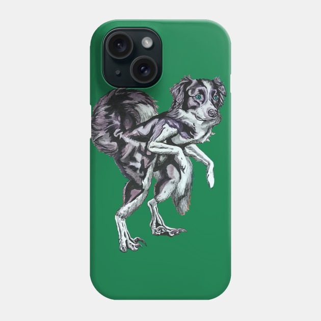 Border Collie Velociraptor Phone Case by RaLiz