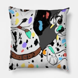 Painted Dalmatians Pillow