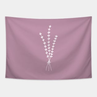 Lavender Wildflower On Purple One Line Art Flowers Tapestry