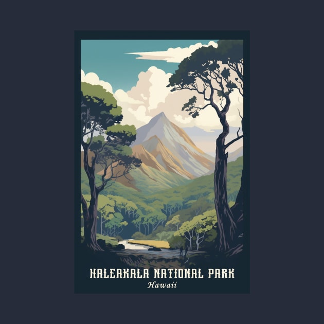 Haleakala National Park Travel Poster by GreenMary Design