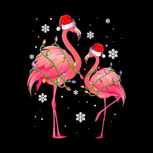 Pink Santa Flamingo Christmas Apparel Funny Girls Women by mccloysitarh