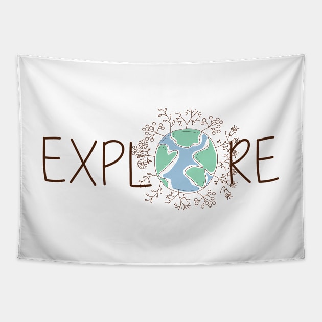 Explore Watercolor Globe Tapestry by annmariestowe