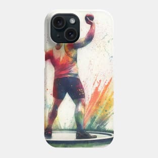 Artistic illustration of a shot-putter in track and field Phone Case