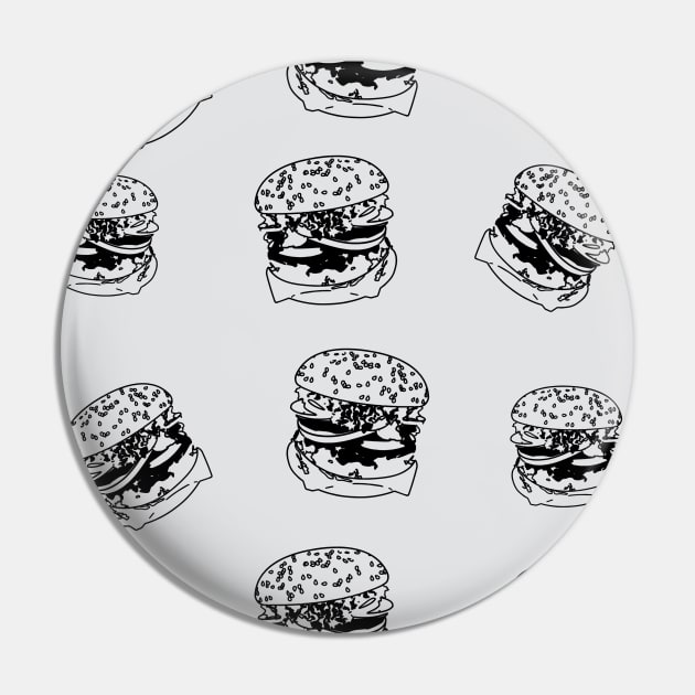 Burger Shop Style Pattern Pin by DesignWood Atelier